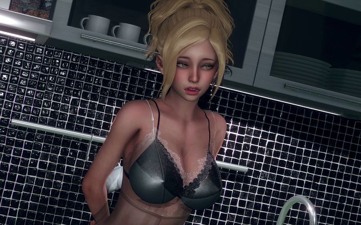 3D cartoon porn: Eternum 4 - Penelope Orion'un evde olduğunu unutuyor gece elbisesini sergiliyor