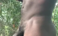 Kom om plezier te hebben met deze smaak-lul in het openbare bos