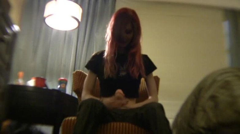 Solo Austria: Kinky redhead teen showing you how to jerk with strap-on