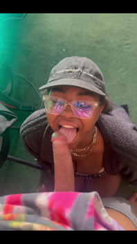Nerdy Goth Girl Gets on Her Knees for a POV Blowjob