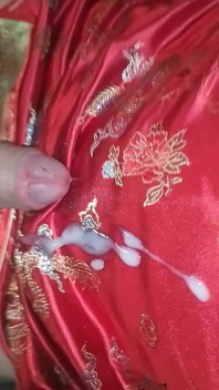 Lars Damberger Masturbating in a Red Asia Satin Cheongsam