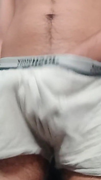 Handsome Man Jerking Underwear Dress
