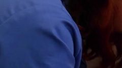 Sexy Nurse Greene Wanks off a Patient and Plays with Cum