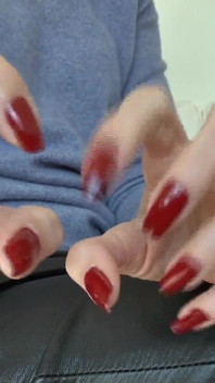 Long Natural Red Fingernails, JOI Lady Victoria Valente