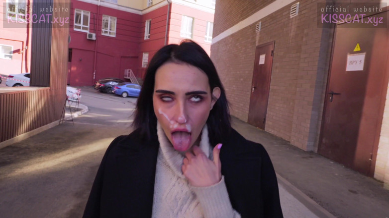 KissCat: Risky anal sex with facial cum walk - agent pickup Russian...