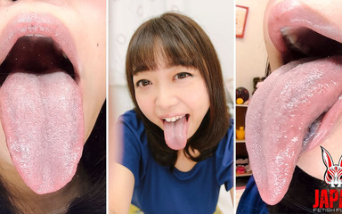 Japan Fetish Fusion: Yuka Asami slickar ditt ansikte med sin våta, dreglande tunga. Öppna...