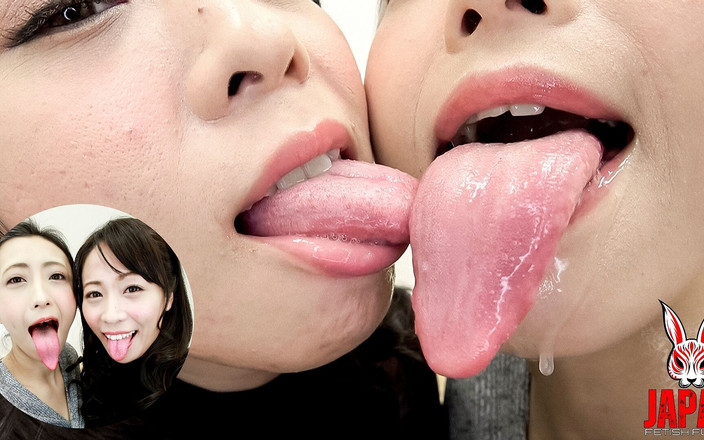 Japan Fetish Fusion: Beso lésbico ardiente con mucha saliva Hana y Yuri
