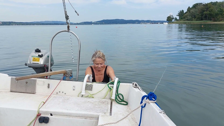 martinawest: Granny Goes Swimming in a Sexy Swimsuit