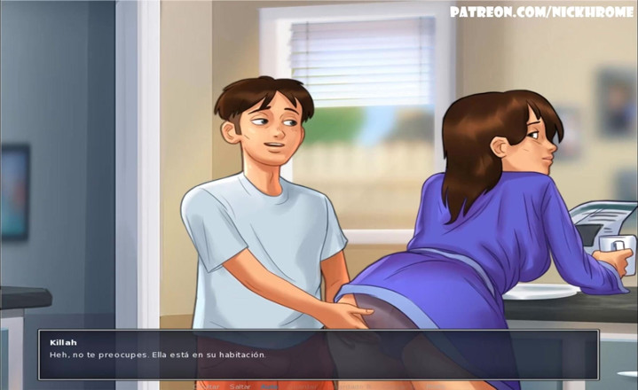 Cartoon Universal: Saga de vară, partea 38 - futai cu matură sexy în bucătărie (espanol sub)