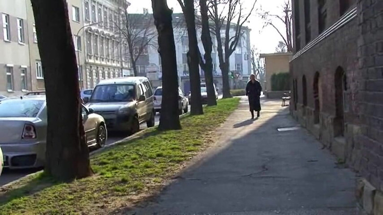 Femdom Austria: सुनहरे बालों वाली कुतिया शहर की सड़क पर मूत रही है