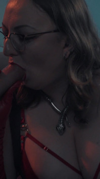 Spitting Blowjob Smoking MILF - Dominant Bitch in Glasses & Leather Gloves Edges & Bites Cock