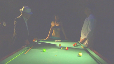 German Porn: Hett biljardbord gruppknull med poledans retas