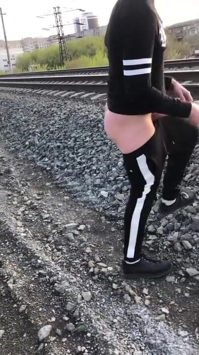 Dick Boys Studio: Extreme. Jerking off His Big Dick at the Train Station