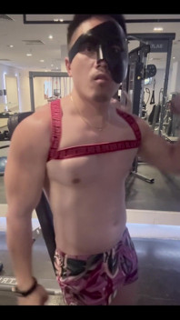 Flexing at Gym