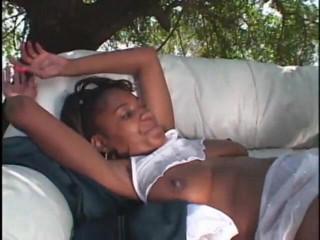 CBD Media Interracial: Busty African neighbor with hairy pussy gets fast fucked by...