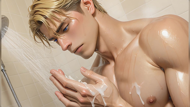 LustMen: Acest tip blond atletic care are un moment post orgasm...