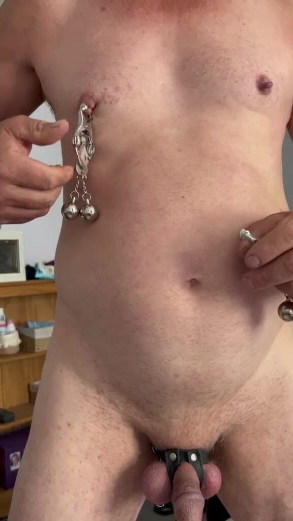 MJ sissy pain slave: 12 годин затискачів соски