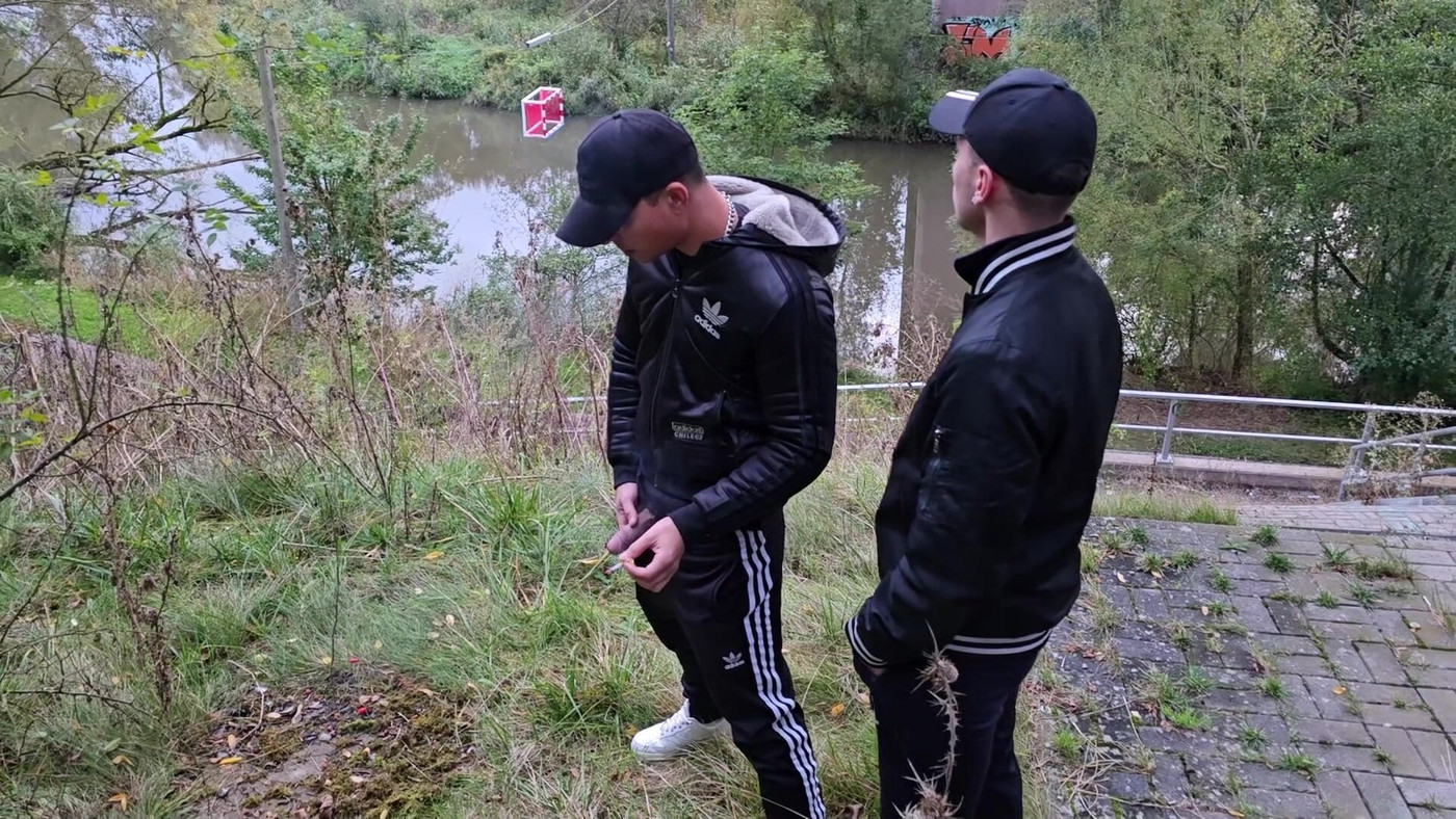 Scally Gay Boys Stroking and Sucking Dick Outdoors