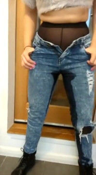 Jeans y pantimedias mojando compilación