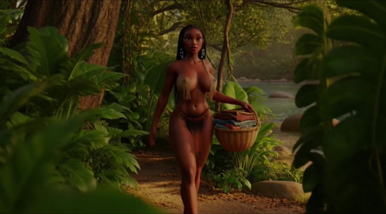 My night collection: Voluptuous Ebony Tribal Women Perform Primal Fire Worship on All...