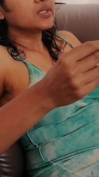 Aunty Smokes a Cigaratte in Night Gown