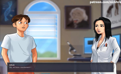 Cartoon Universal: Summertime saga भाग 158 - एशियाई टीचर प्रभावित (फ्रेंच अधीनस्थ)