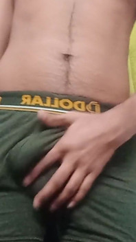 Handsome Man Jerking Underwear Dress