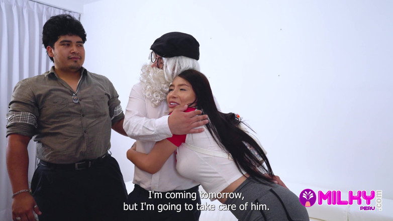 Milky Peru: Nonno scopa giovane ragazza minuta
