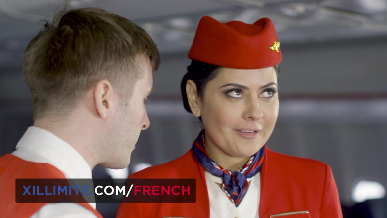 French girls at work: Steamy Layover with the Cabin Crew