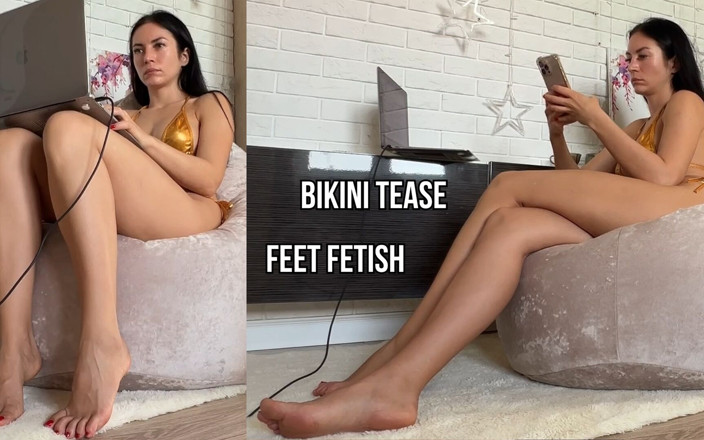 Princess Monica: Provoca con i piedi in bikini &amp; mettiti in ginocchio e...