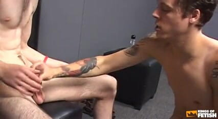 Gay Diaries: Two tattooed guys masturbate and blow each other on the...