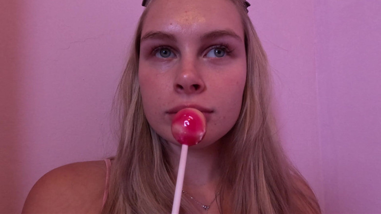 HotPrincessUA: Pink talk, süße versuchung mit einem lutscher