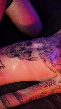 Camilo Brown Giving an Intense Oil Handjob to Hot Tattooed Twink Inked Mike
