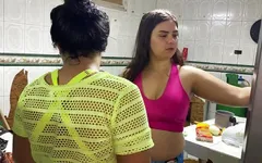 My Stepsister Fucks My Pussy with a Carrot and Makes Me Squirt