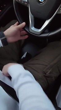 Raw Gay Blowjob - My Bitch's Mouth on My Cock While I Drive