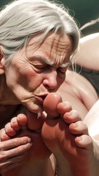 Adoración De Pies De Abuela Vieja En Mujer Obesa - Abuela Extremadamente Cachonda