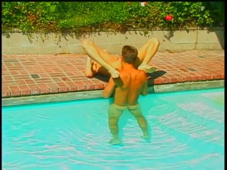 Gays Case: Bottom gets his tight ass fucked next to poolside