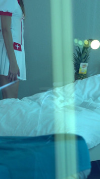 Nurse Pegging Her Patient Without Mercy! but Before She Is Squirting on His Bed