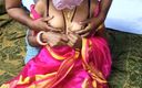 Desi hot couple: Desi gorąca żona domowej roboty w różowym kolorze Sari Cipki Lizanie...
