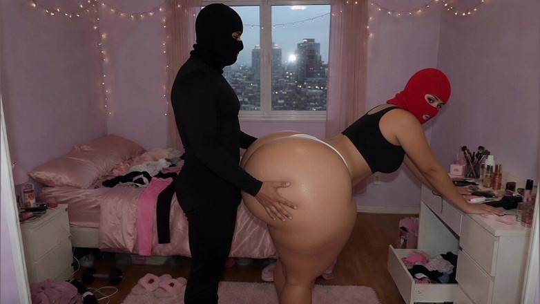 Animate golden: Big Ass Latina in Tight White Leggings Gets Pressed From...