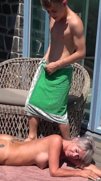 Sexy Granny Tanning by Grandmams