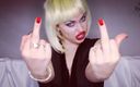 Goddess Misha Goldy: Middle Finger for Stupid Retard!