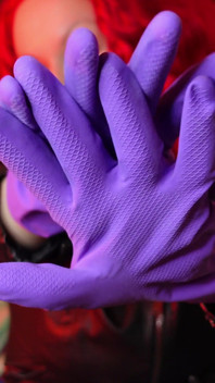 ASMR sounding: kitchen rubber gloves fetish