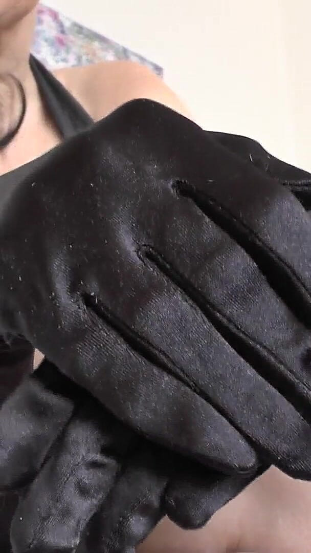 Lady Victoria Valente: Long, Shiny Black Satin Gloves Turn You on so Much -...