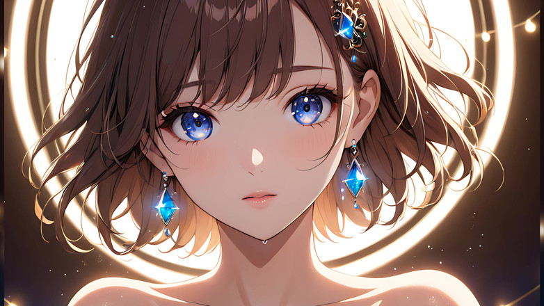 LustRender: 散景梦想：一个美丽的年轻女人在漂浮的灯光下