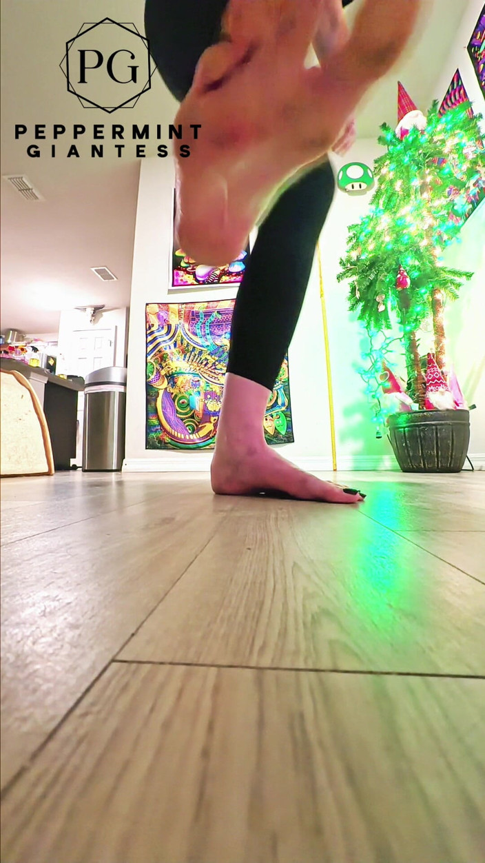 Peppermint Giantess: 67 Giantess Size 16 Barefoot Stomp Destruction in Slow Motion