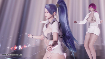 3D-Hentai Games: [MMD]のMomoland - Baam Ahri Kaisa EvlynnセクシーなストリップショーリーグオブレジェンドKDA