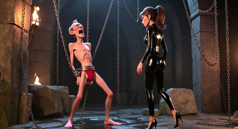 YOUR BEST FANTASY: Ballbusting - Dominatrix Kicks Bound Man's Balls