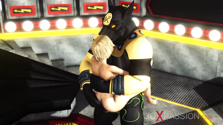 3dxpassion: Främmande sex! En het superblond knullas av Anubis på exoplaneten