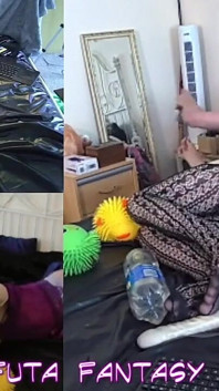 Själv fisting och leksak insättningar värms upp för en ström